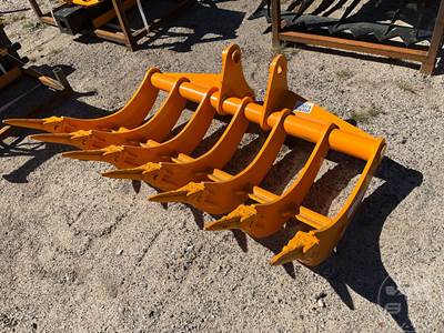 Unused GIYI 48" Rake Excavator Attachment to Fit CAT 307, 45 mm Pin
