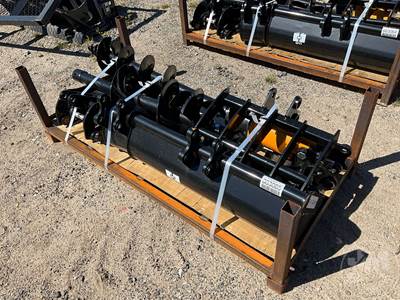 GIYI Excavator Attachment Set, 25 mm Pin, Rake/Ripper/Grabber/Buckets/Augers