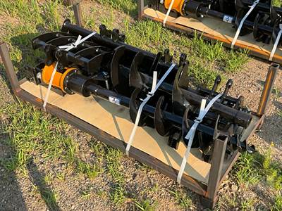 MIVA Excavator Attachment Set, 25 mm Pin, Rake/Ripper/Augers/Buckets/Quick Connect
