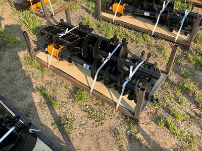MIVA Excavator Attachments Lot, 25 mm Pin, Buckets, Augers, Rake, Ripper