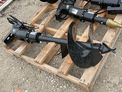 Unused 16" Auger Excavator Attachment, 25 mm Pin, Fits 1-2 Ton Excavator