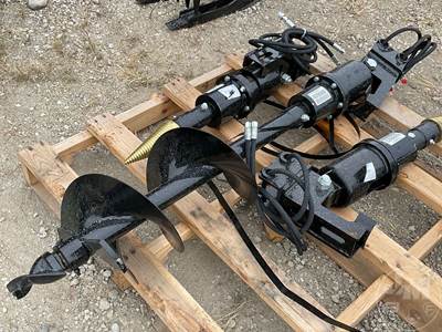 MIVA 12" Auger Excavator Attachment, 1-2 Ton, 25 mm Pin