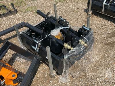 Unused 9-PC Mini Excavator Attachment Set, 25 mm Pin, Buckets/Grabber/Rake/Ripper/Auger
