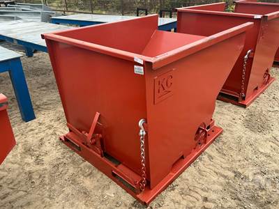 KC 2YFT-SDH 2 Yard Self Dumping Hopper Forklift Attachment, Fork Mount