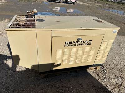 Generac Stationary Generator, Mitsbishi 4 CYL LPG Engine, Hour Meter Reads: 341