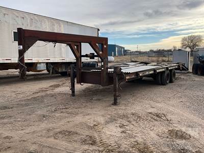 28' Flatbed Trailer, 8' Wide, Dual Tandem Axle, Electric Brakes, Spring