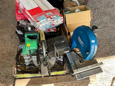 Tools, Lot Of Various Tools To Include Craftsman Buffer, Hitachi Chop Saw,