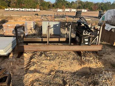 Band Saw Attached To Welded Rack, Electric
