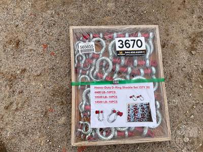 Unused Heavy Duty D-Ring Shackle Set, Lot Of (30) D-Ring Shackle Set (10)