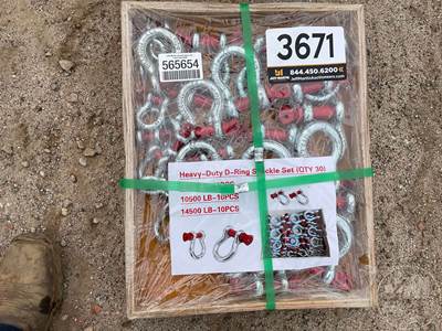 Unused Heavy Duty D-Ring Shackle Set, Lot Of (30) D-Ring Shackle Set (10)
