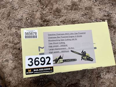 Unused  Chainsaw  Chainsaw, Gasoline Chainsaw 20" Bar 55CC ***Located In Picture