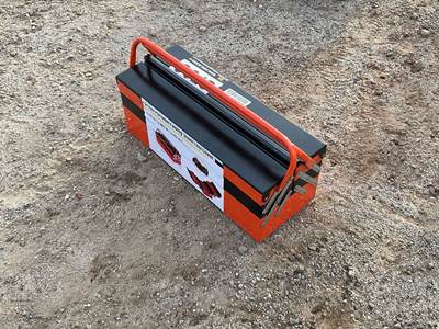 Unused Tool Box, Three Tier Portable Folding Steel Tool Chest 21" X 7" X 7"***