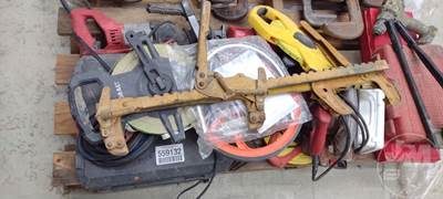 Pallet Of Various Hand Tools, Impact Sockets, Circular Saw, Recepricating Saw,