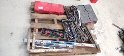 QTY Of Hand Tools, Open End Wrenches, Levels, Framing Squares, Rachet Sets