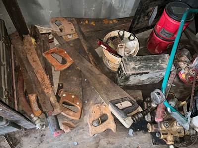 Lot Of Tire Tools, Saws, Â Pipe Cutters