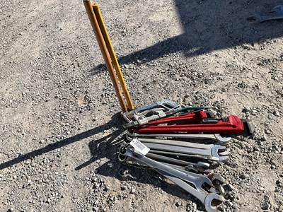 Various Size Wrenches, Pipe Wrenches, Sledge Hammers, Hack Saw