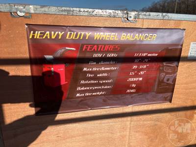 Unused Heavy Duty Wheel Balancer, 110V/60HZ, 1/3 HP Motor, Rim Diameter 10"-24",