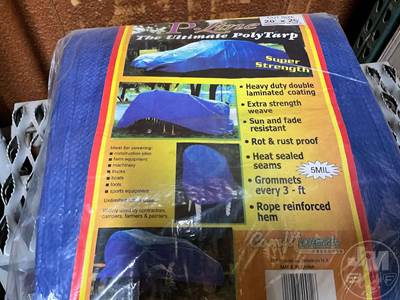 20â€™X25â€™ Blue Tarp, QTY (4) 20'X25' Blue Trap