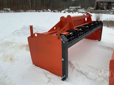 Unused 12' Loader Pusher, W/ Replaceable Shoes & Steel Trip Blade