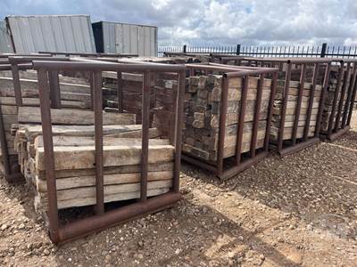 3 Racks Of Approx 80 Oak Skids & 1 Rack Of Approx 40 Oak Skids,