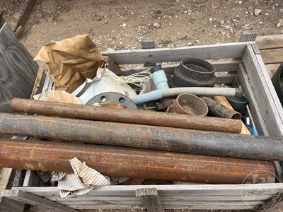 Crate Of Misc Hardware, Valve Covers, Flanges & Pipe, Â