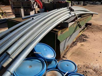 QTY OF (2) METAL POLES FOR TENT STRUCTURE