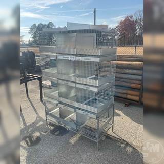 (4) Tier Animal Cages, (12) Separated Pins, Rear Access Doors For Each Cage,