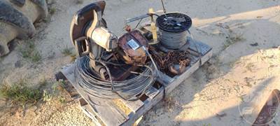 Pallet Chain Fall, Chop Saw, And Wire, Â