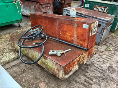 105 Gal L-Shaped Truck Mounted Diesel Fuel Tank,  W/ Transfer Pump