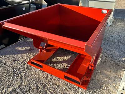 Unused KC Standard Duty 1.5 CY Capacity Dumping Hopper, Skid Steer Mount