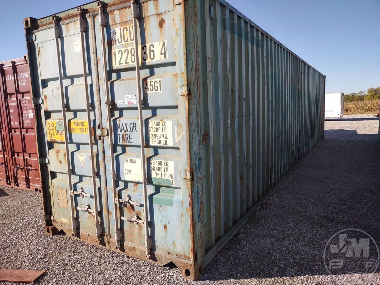 40' Container, Rear Storage, Wood Floor, Used 40' Shipping Container