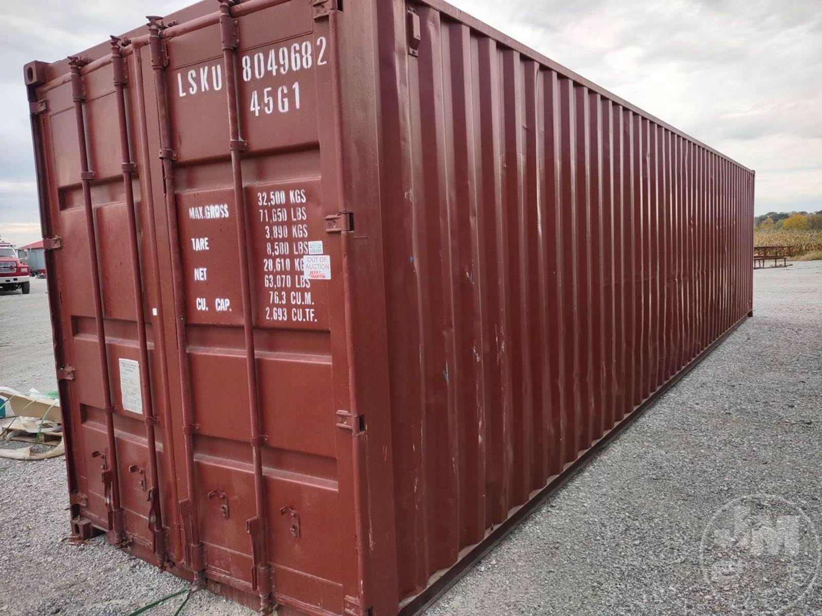 40' Container, Rear Storage, Wood Floor, Used 40' Shipping Container