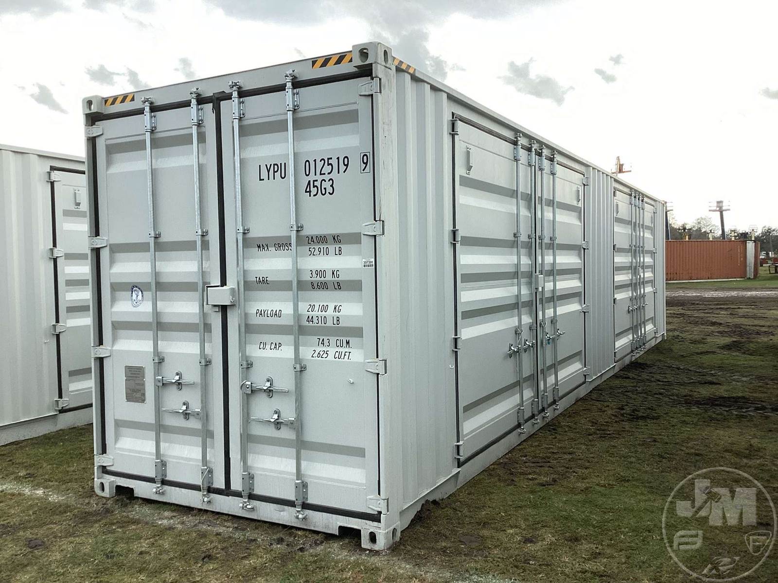 2023 40' Container, Storage, 2 Side Doors, Wood Floor, Fork Pockets For