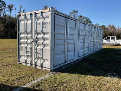 40' High Cube Container, Â Storage, 4 Side Doors, Wood Floor