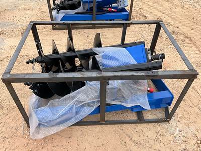 AGT ECAG Hydraulic Auger Skid Steer Attachment with 6", 12", 14" Bits