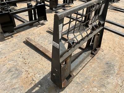 Used Bobcat 48 Inch Forks with Mast, Universal Skid Steer Mount