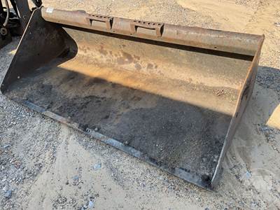 Used Bobcat 74 Inch Smooth Bucket, Universal Skid Steer Mount