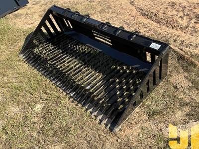 Unused 67" Rock Bucket Skid Steer Attachment, Universal Skid Mount