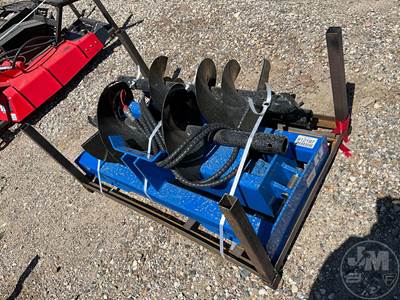 GIYI Hydraulic Auger Skid Steer Attachment, Universal Mount, 8", 12", 16" Bits