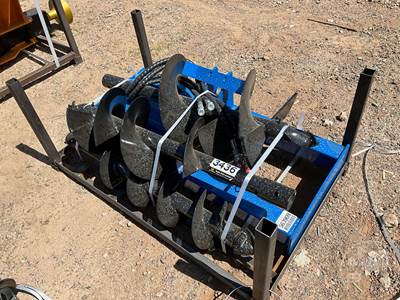 GIYI Skid Steer 45" Hydraulic Auger Attachment, Universal Mount with 8", 12", 16" Bits