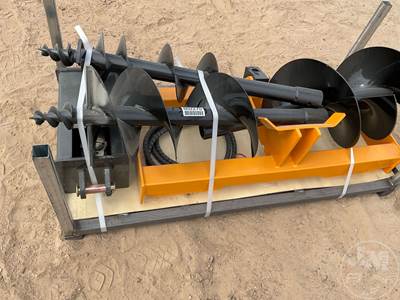 GIYI Auger Bit Skid Steer Attachment, Universal Skid Mount