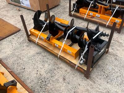 GIYI 45" Hydraulic Auger Skid Steer Attachment w/ 8", 12", 16" Bits