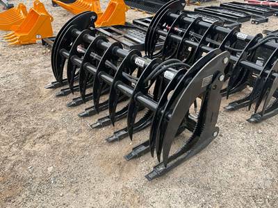 Unused GIYI CLG72 72 Inch Dual Cylinder Grapple Bucket, Universal Skid Steer Mount