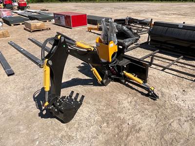 Unused GIYI GY-BD98 12" Bucket Backhoe Skid Steer Attachment, Universal Skid Mount, 98" Arm Span