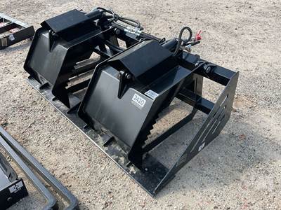 Unused GIYI HWG72 72" Dual Cylinder Grapple Bucket, Universal Skid Steer Mount