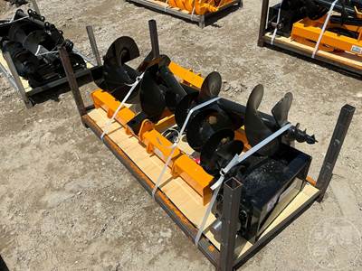 GIYI Hydraulic Auger Attachment, Universal Skid Mount with 16", 12", 8" Augers
