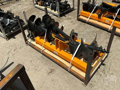 GIYI Hydraulic Auger Skid Steer Attachment, Universal Mount, 16"/12"/8" Augers