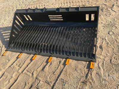 Used GIYI RB66 66" Rock Bucket Skid Steer Attachment, Universal Skid Mount