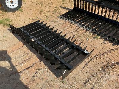 KC 70 Inch Root Rake Skid Steer Attachment, Universal Skid Mount
