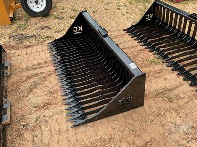 Unused 71 Inch Rock Bucket Skid Steer Attachment, Universal Skid Mount